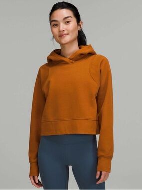 Lululemon Cropped Hooded Sweatshirt in Burnt Orange - Butternut Women EUC